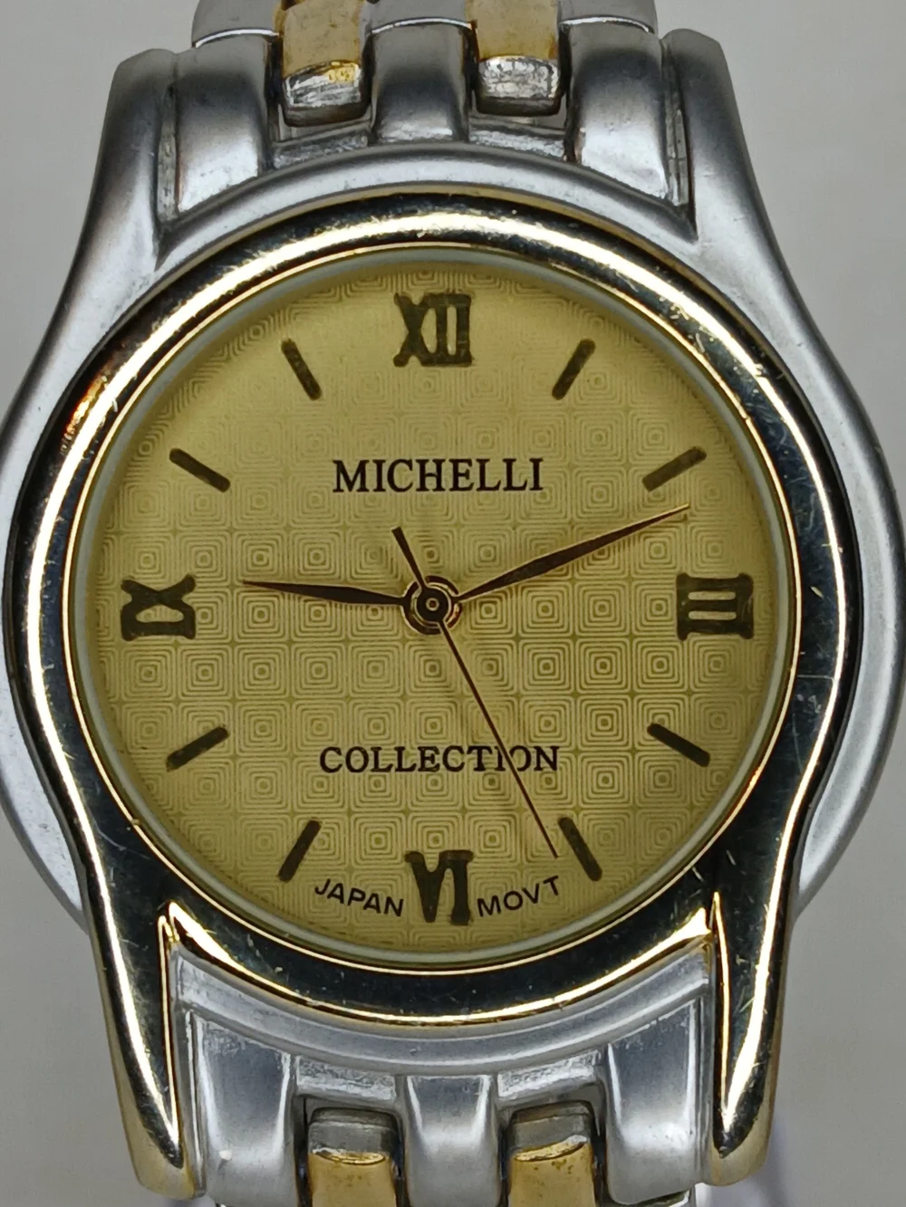 Michelli Collection Watch Two Tone Gold Dial Japan Movt Stainless Back Quartz
